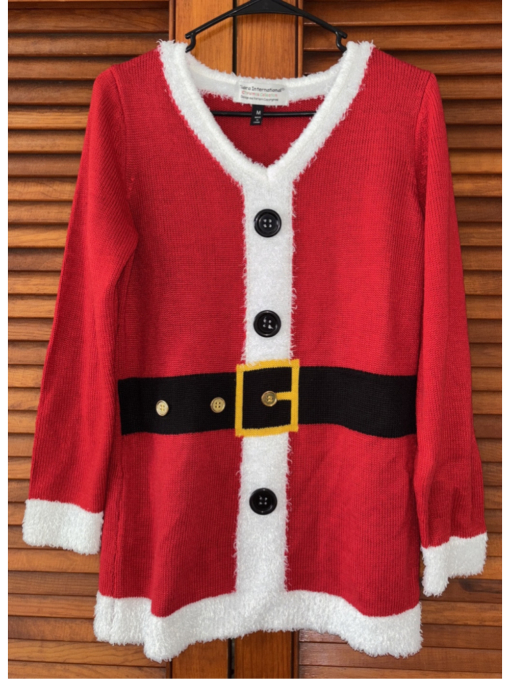 Tiara International Christmas Collection Red Santa Sweater Women's Medium M